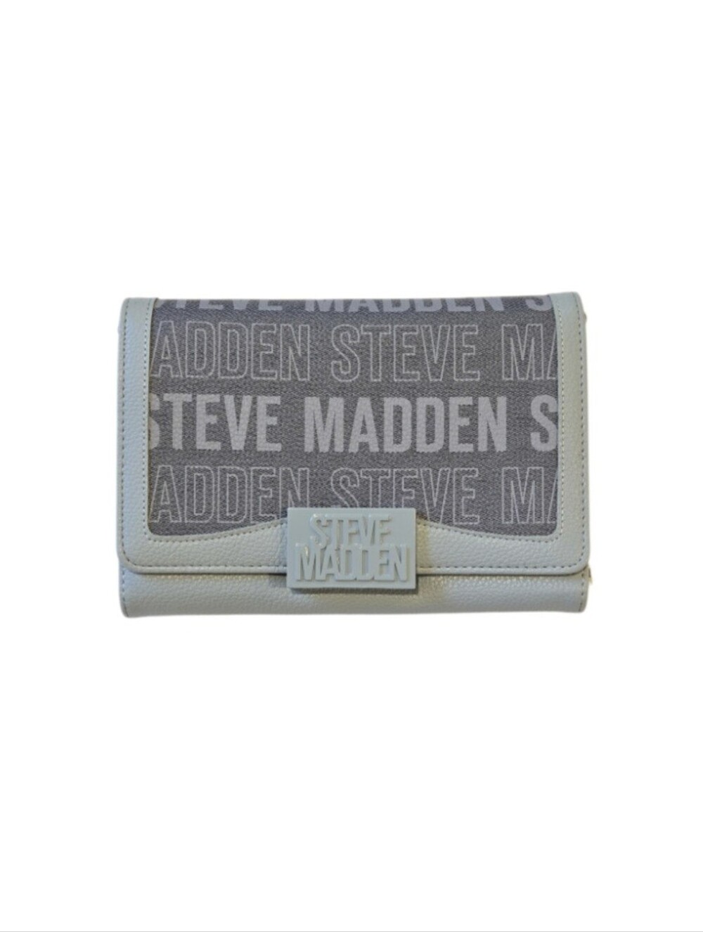 Steve Madden Light Blue Logo Fold-Over Crossbody Bag EUC